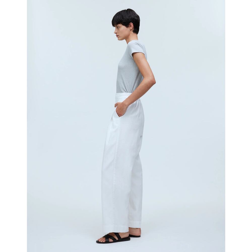 NWT Madewell Pull-On Straight Crop Pant White Size 8 - Picture 3 of 9